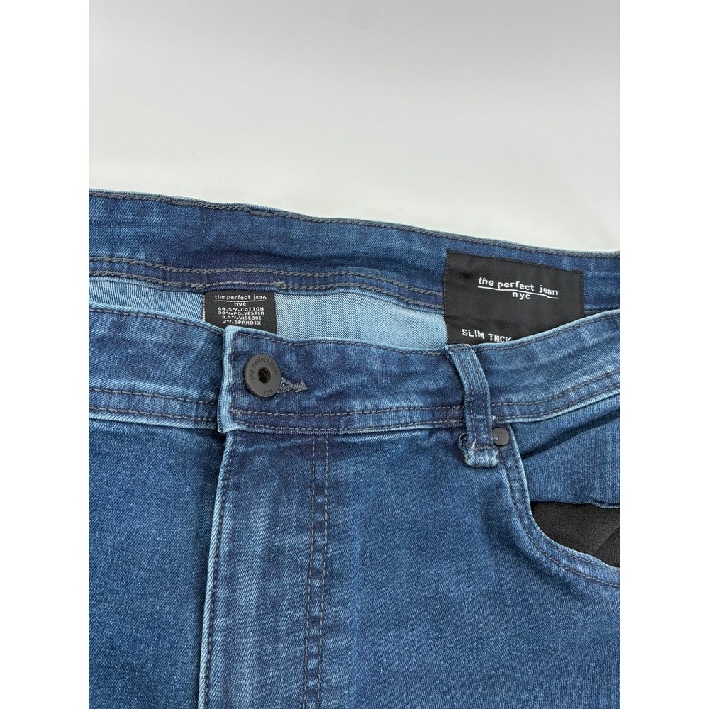 The Perfect Jean NYC Slim Thick Mens 38x32 Blue Stretch Denim Jeans JU9T5DCPT32